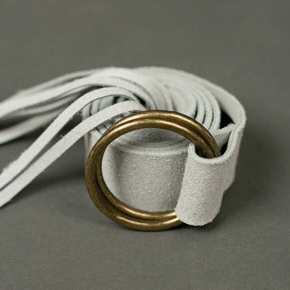 Leather Ecru Belt - Picture 1 of 5